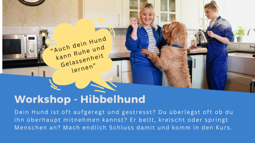Hund springt Frau an
